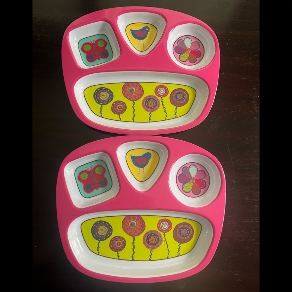 Circo Divided Melamine Child's Plates set of 2 Pink new